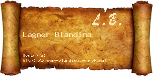 Lagner Blandina névjegykártya